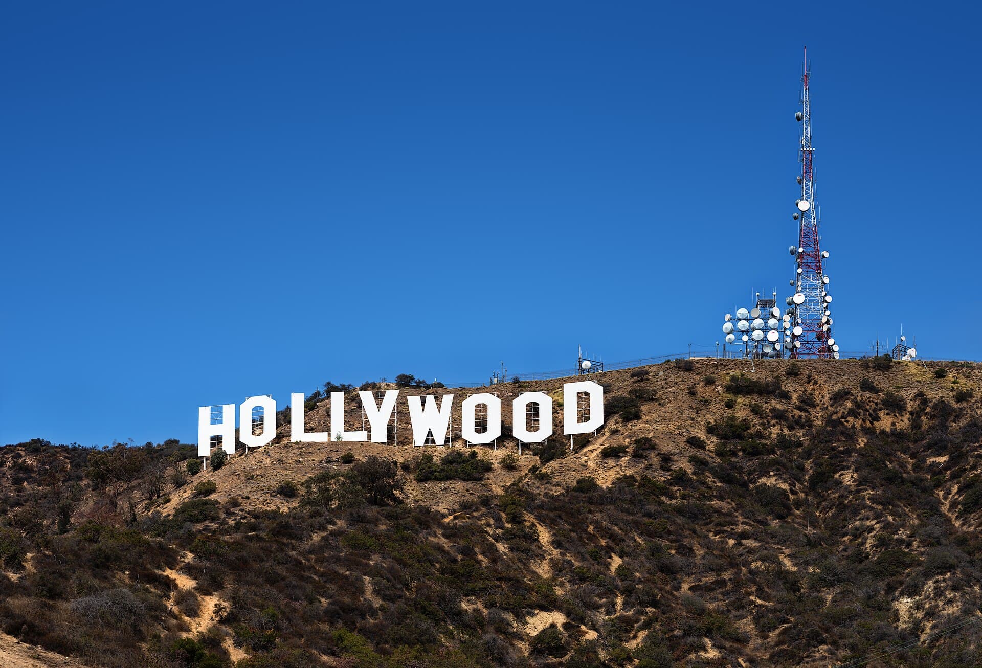 The Hollywood Sign on Mount Lee above Beachwood Canyon