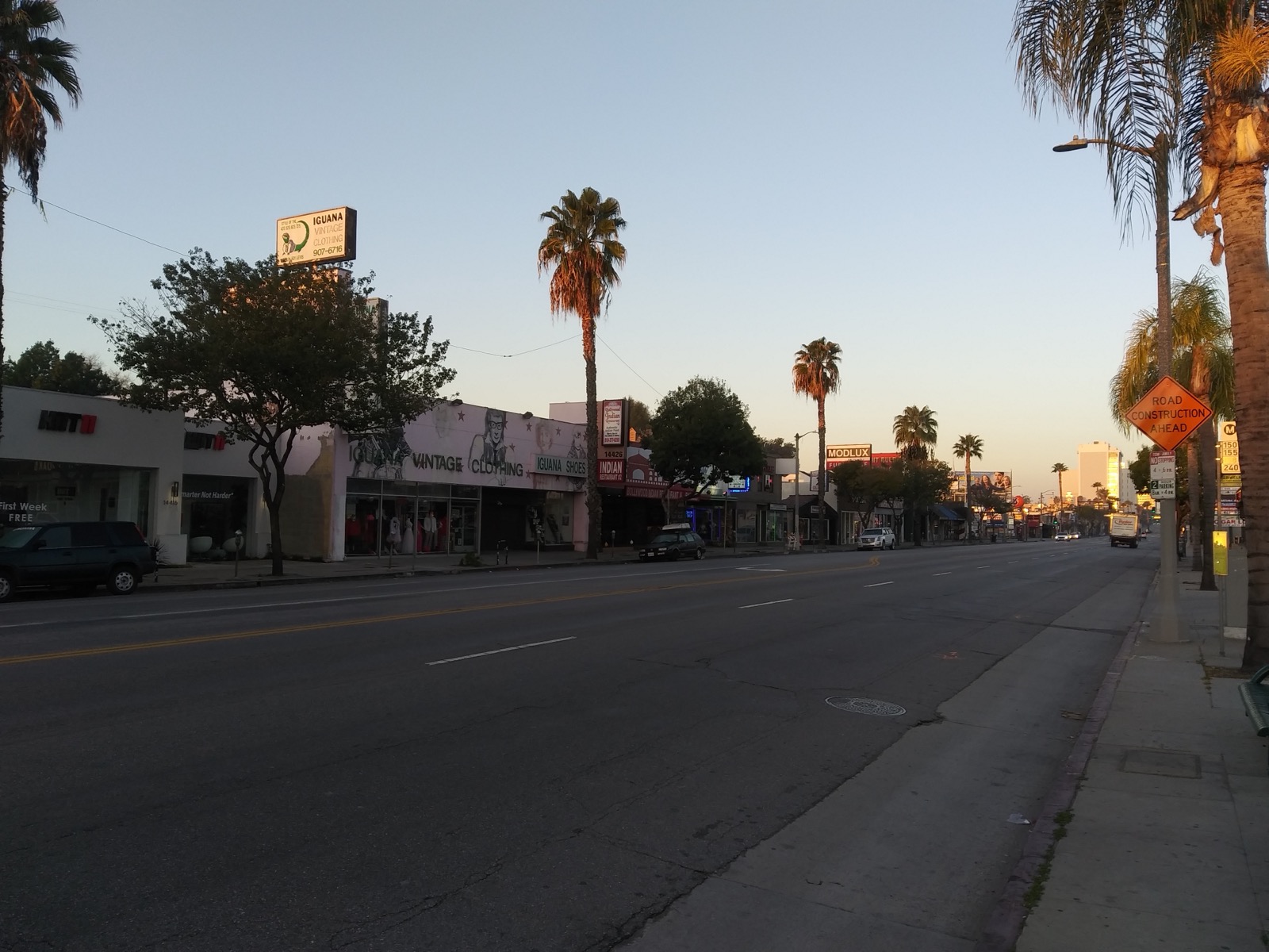Storefronts along Ventura Boulevard in Sherman Oaks on a sunny day